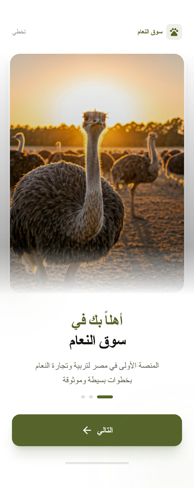 التعريف بالتطبيق - الشاشة 1